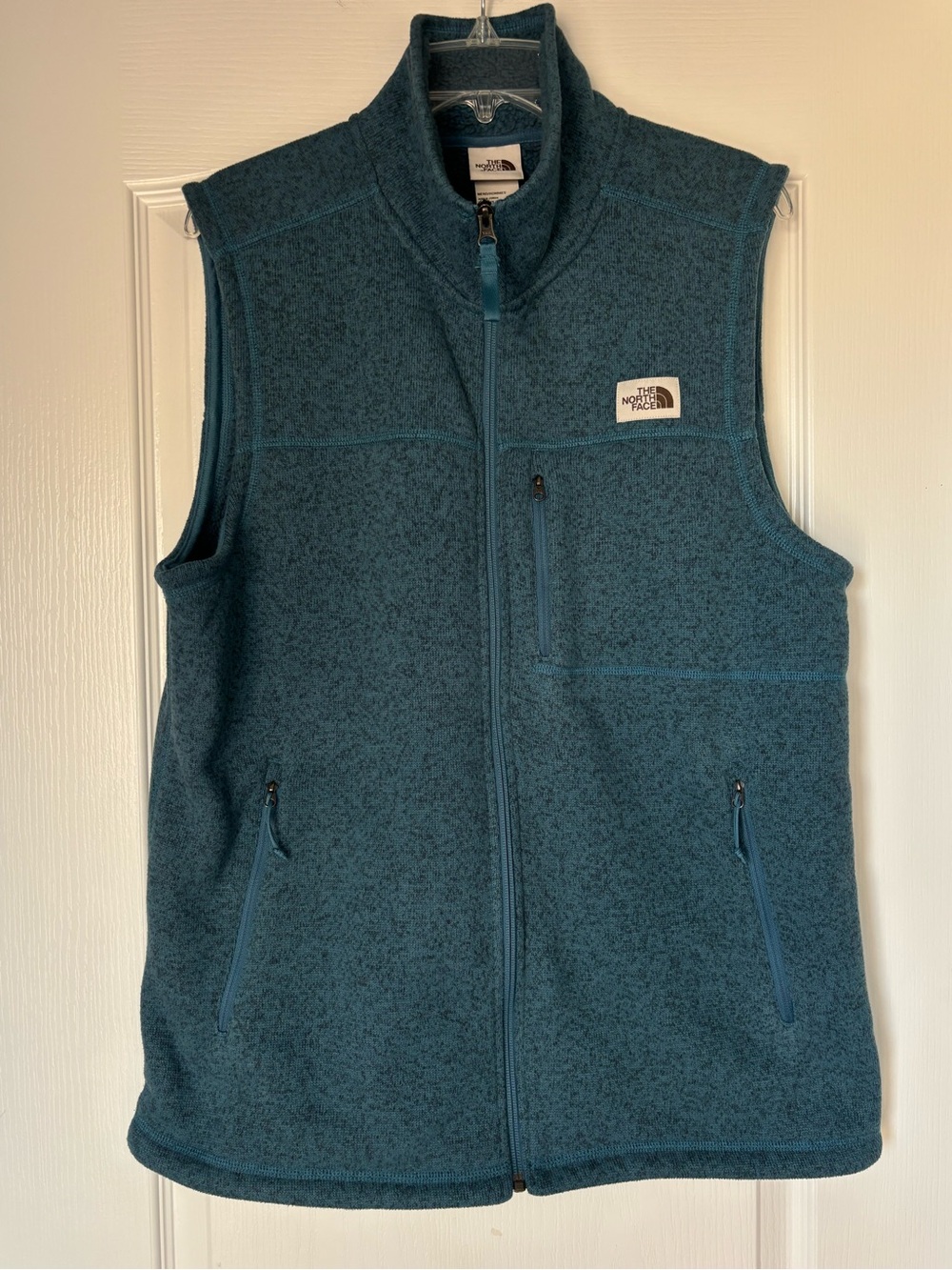 The North Face Gordon Lyons Full Zip Fleece Vest Mens Large Teal Blue outdoor